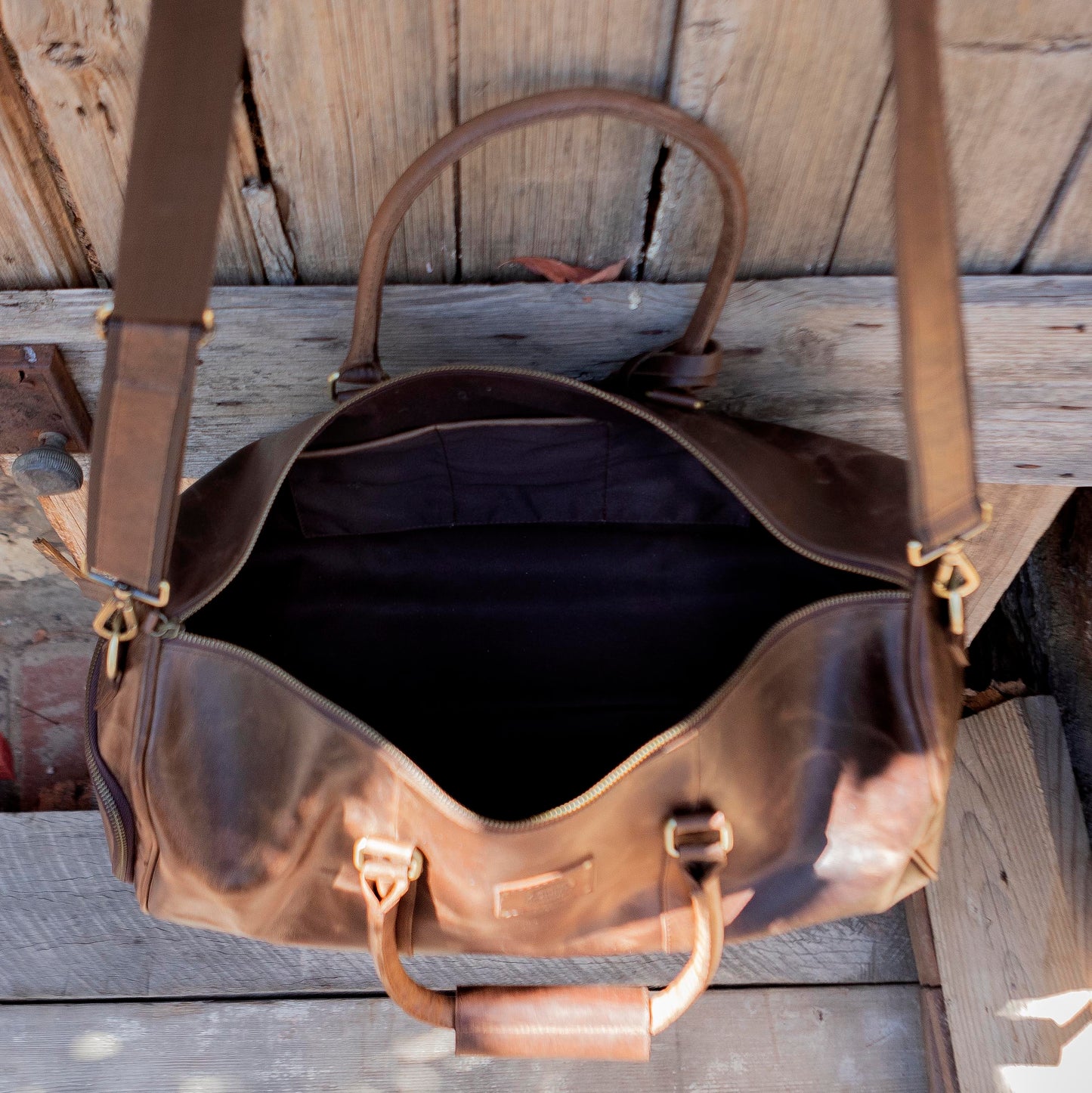 Vintage Leather Duffle/Sports Bag