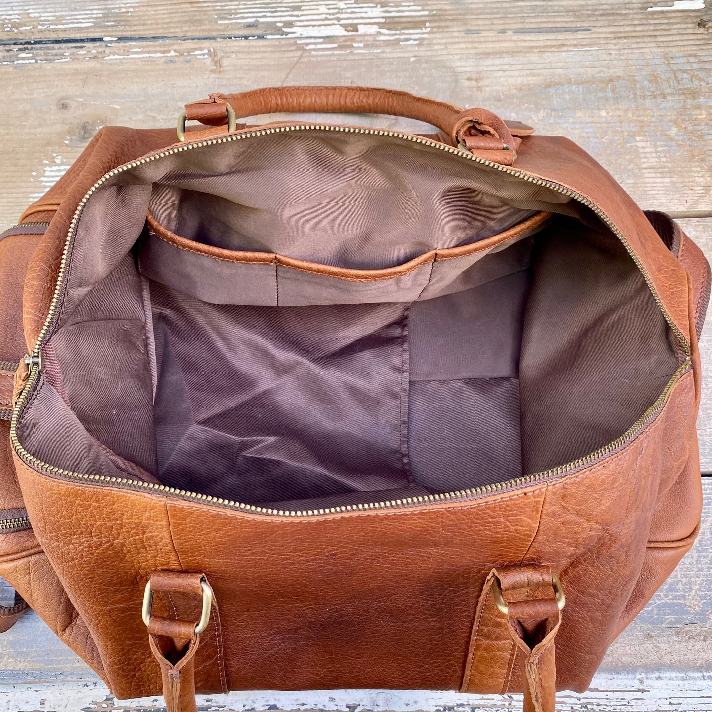 Vintage Leather Duffle/Sports Bag