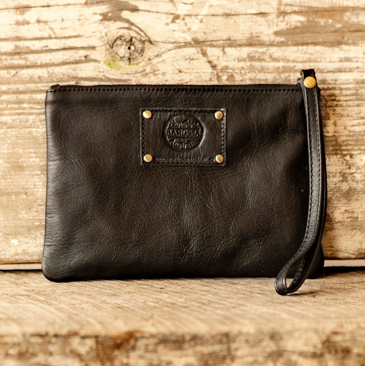 Leather Phone Clutch With Wrist Strap