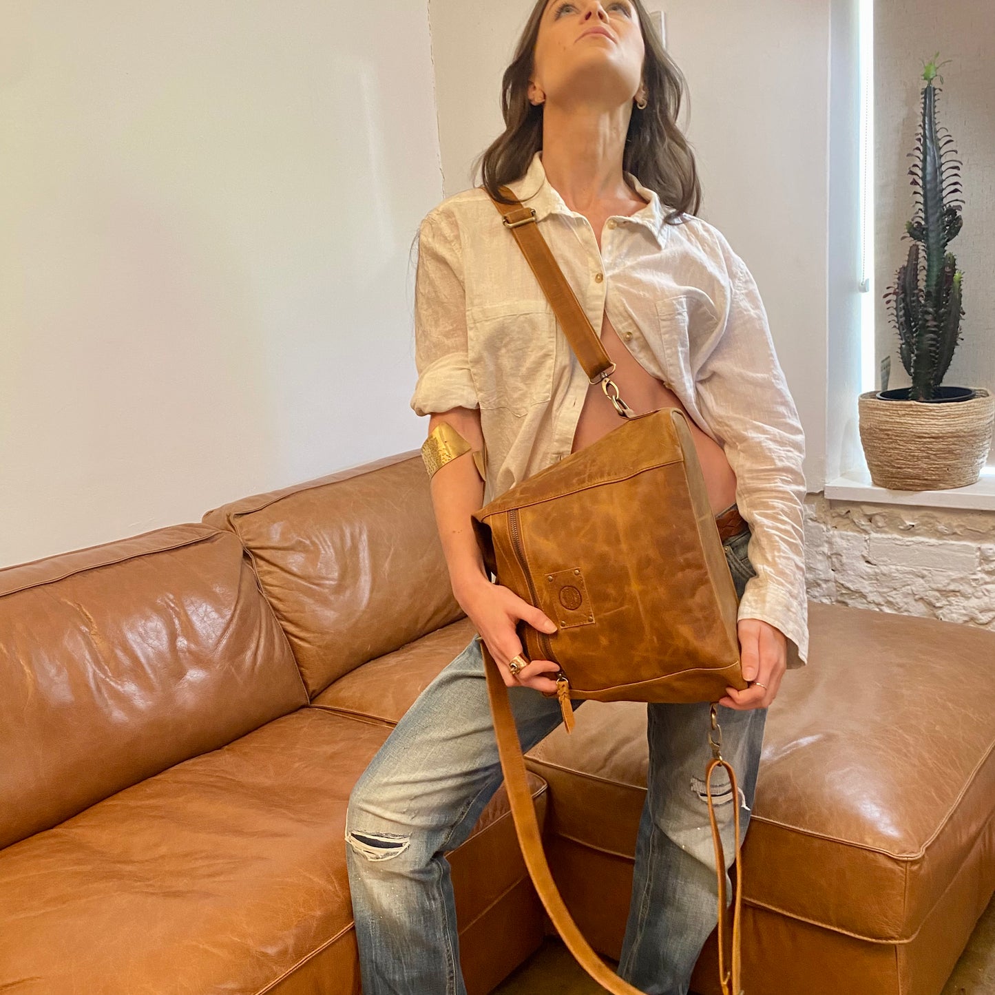 Convertible Leather Bag to Backpack