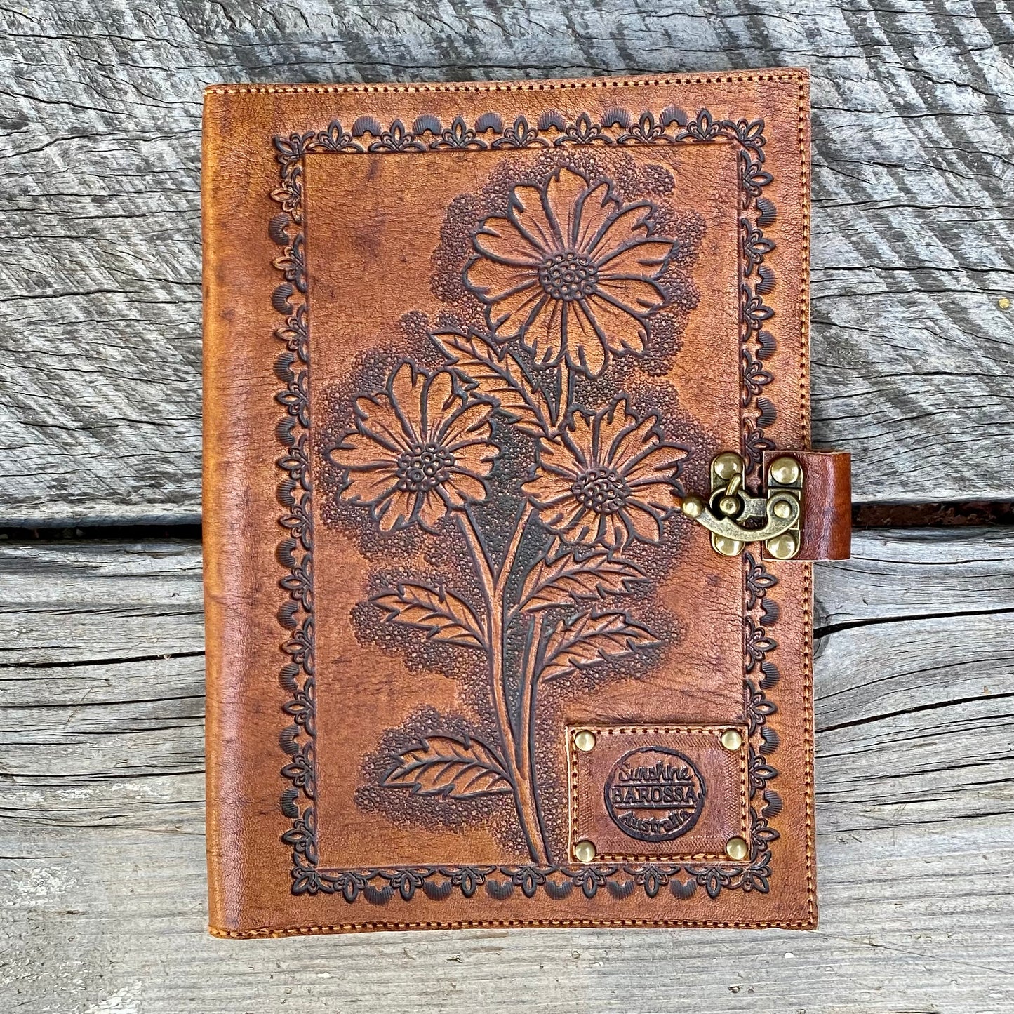 Carved Leather Journal Cover - A5