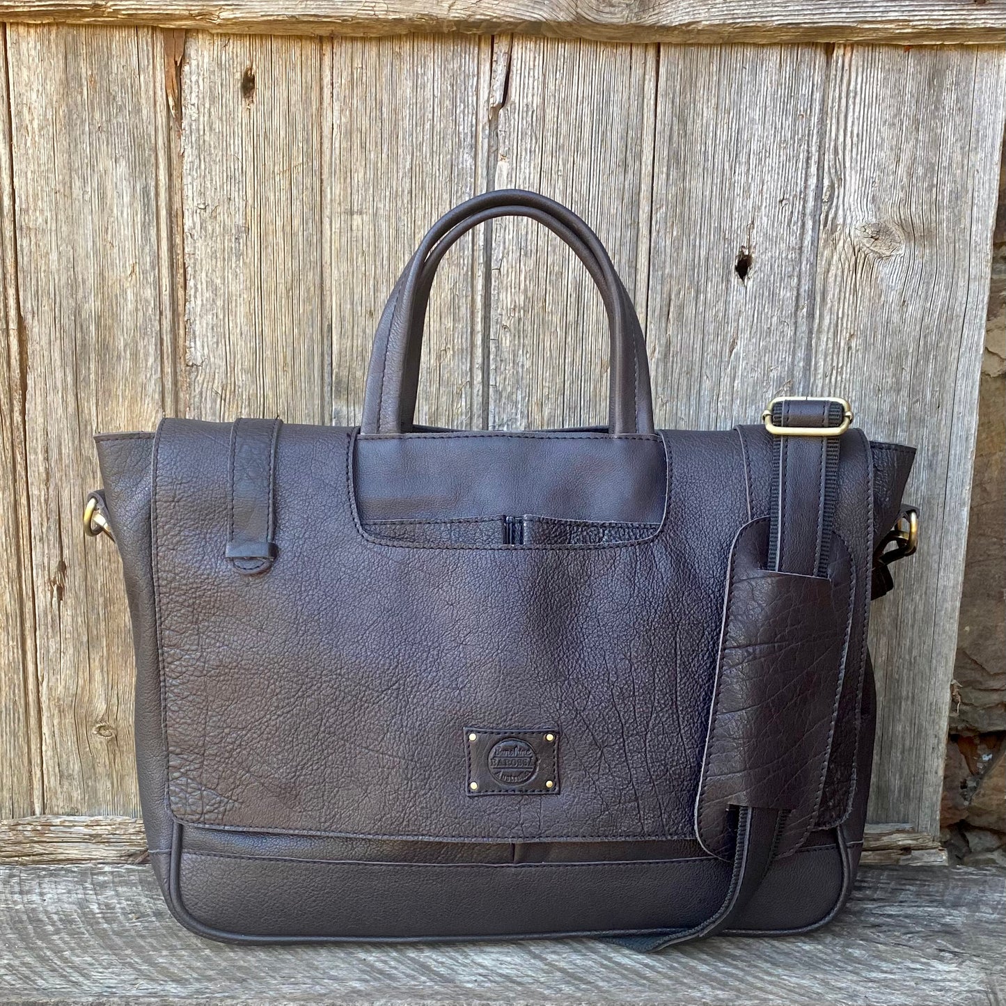 Buffalo Hide Leather Laptop Satchel