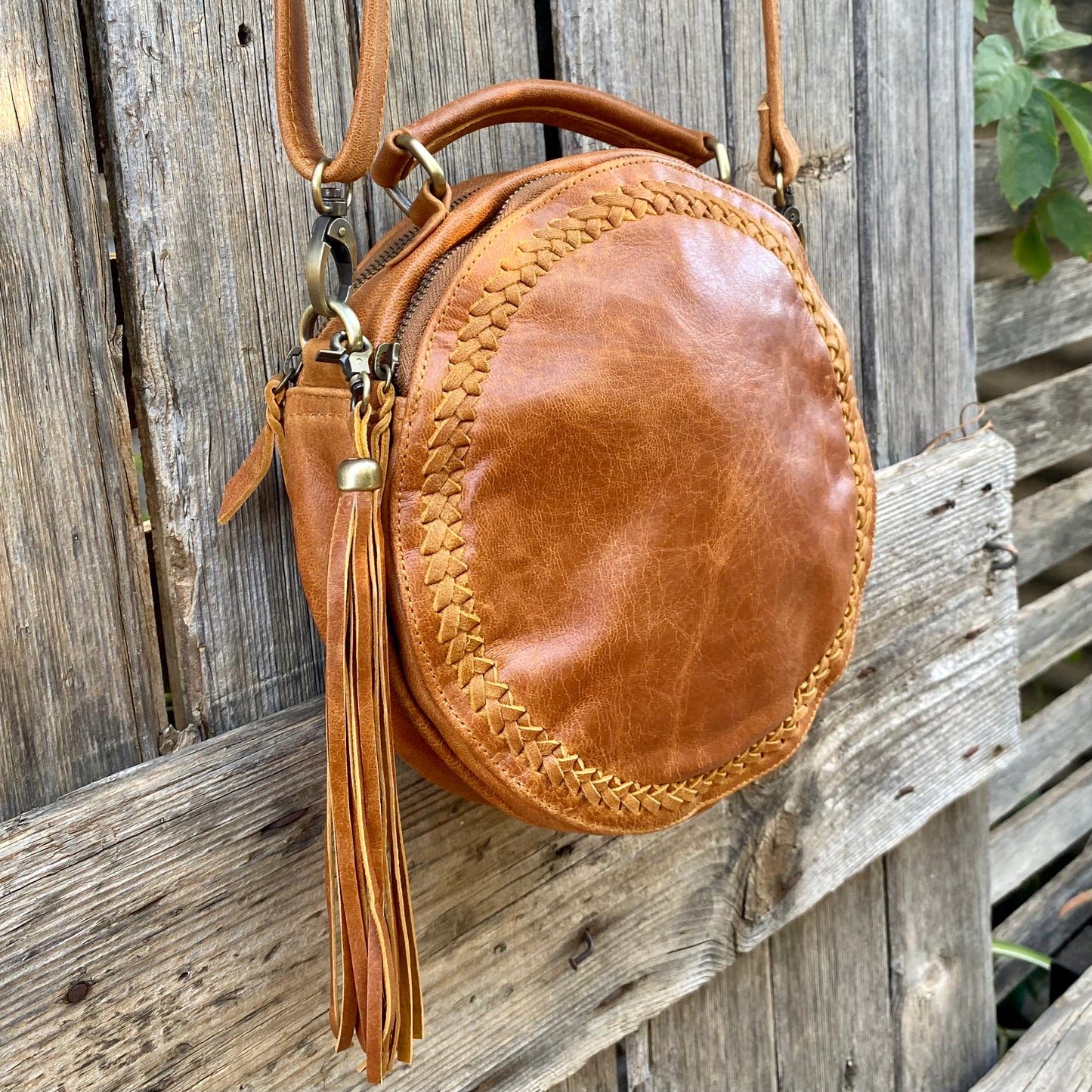 Leather Round Bag