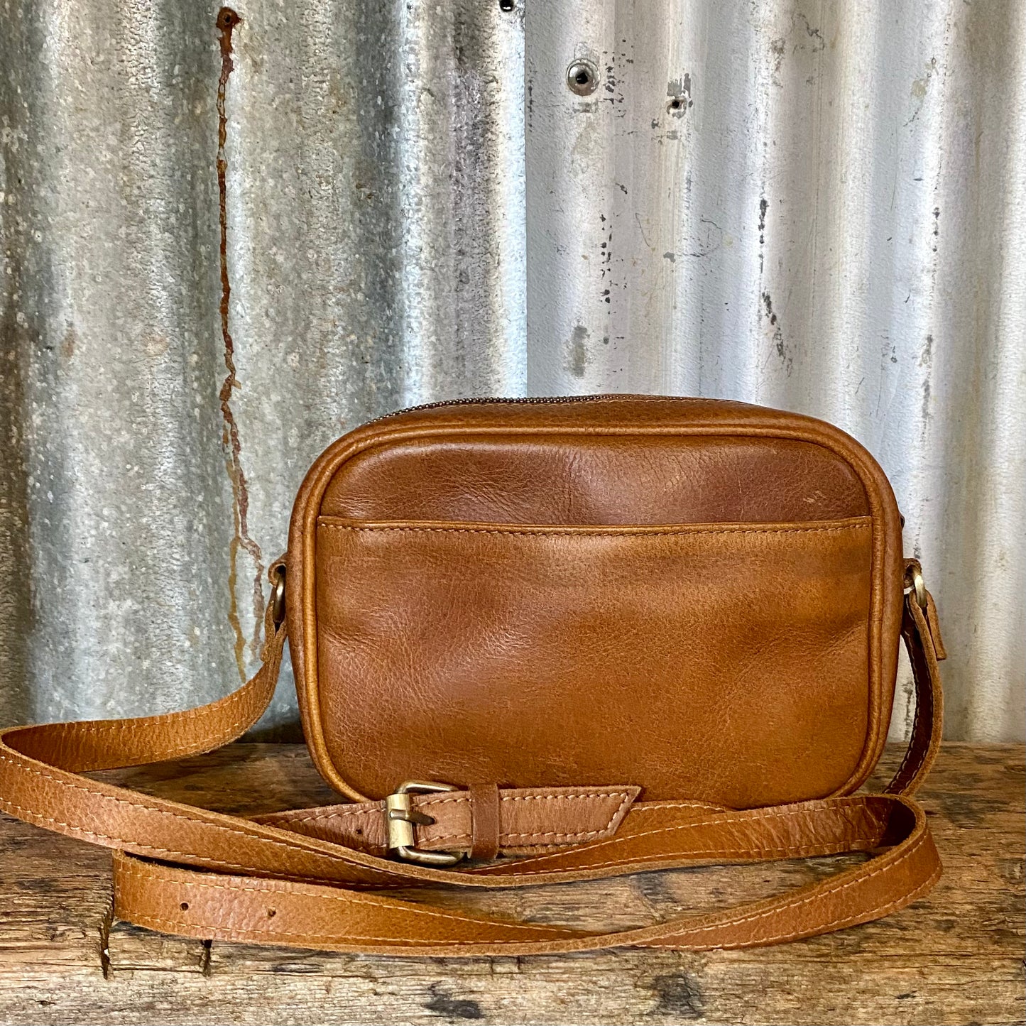 Leather Pouch with Strap