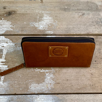Slender Zippered Leather Purse / Wallet