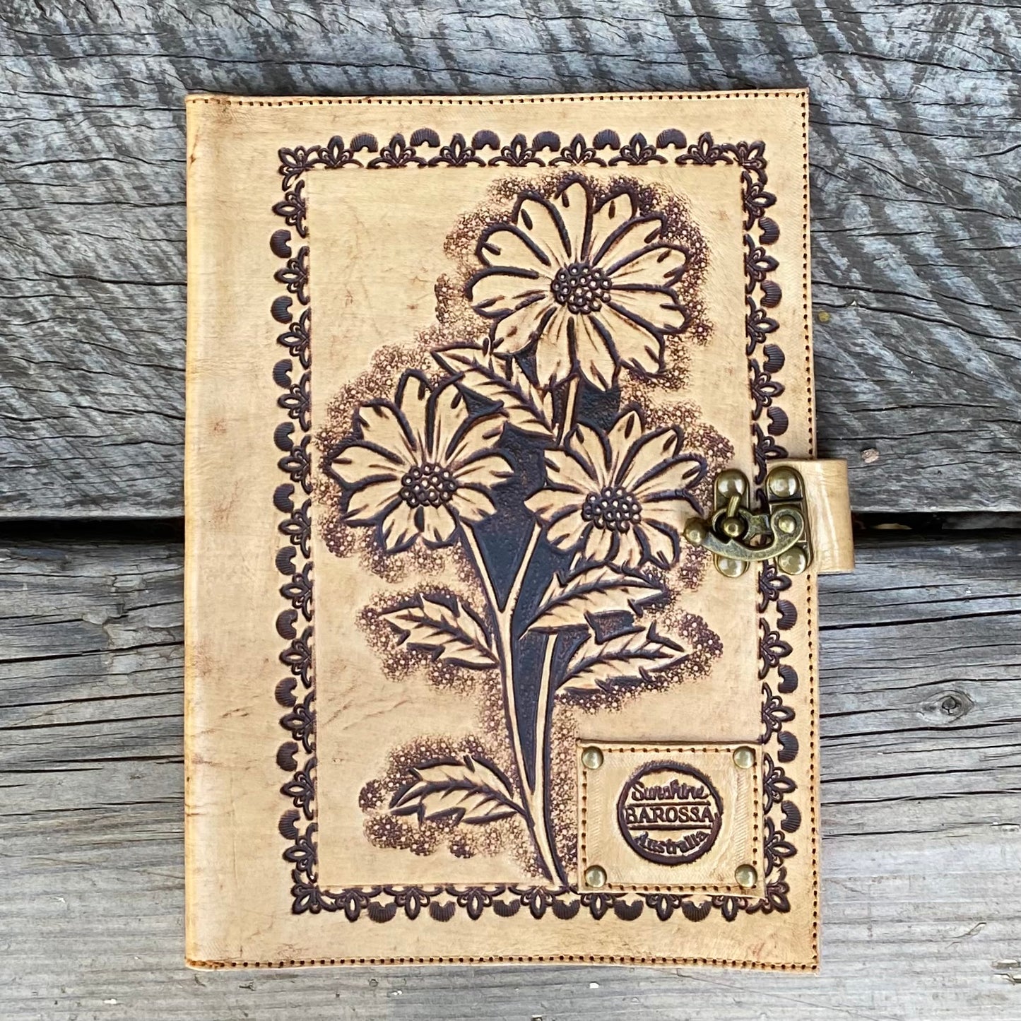 Carved Leather Journal Cover - A5