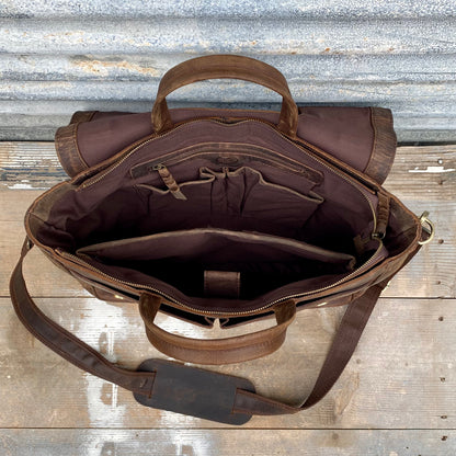 Buffalo Hide Leather Laptop Satchel
