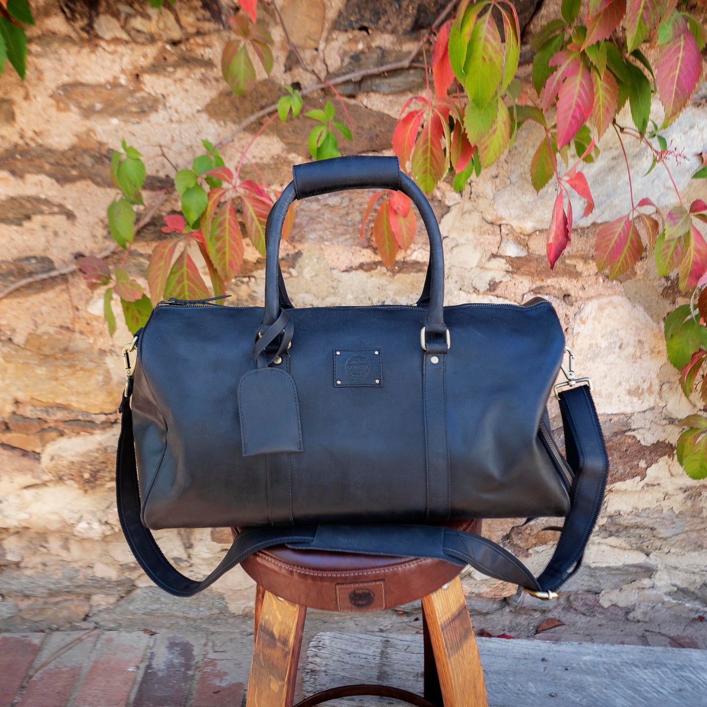 Vintage Leather Duffle/Sports Bag