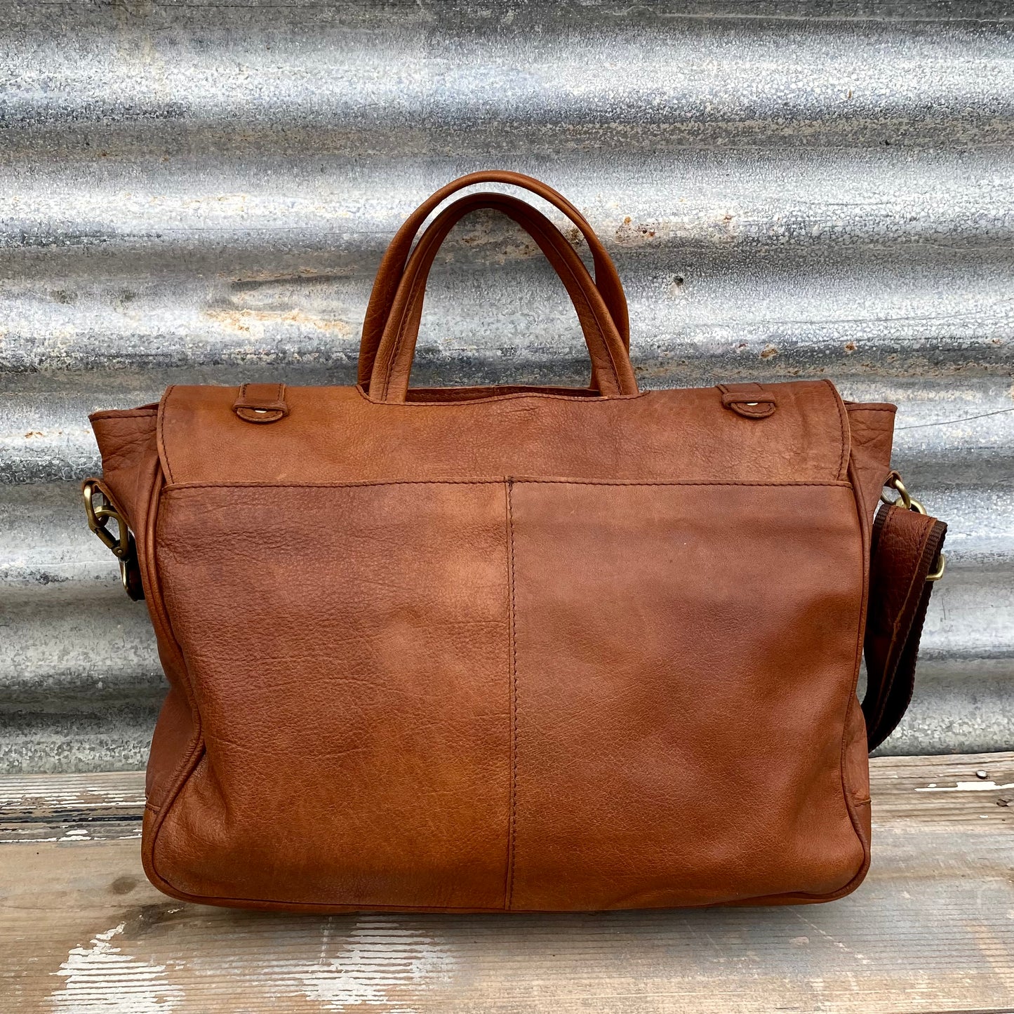 Buffalo Hide Leather Laptop Satchel