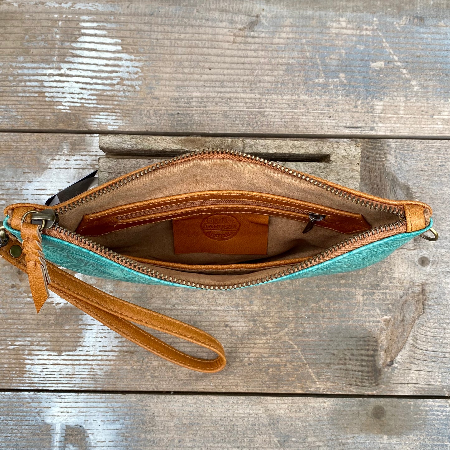 Embossed Leather Clutch Sunshine Barossa Australia