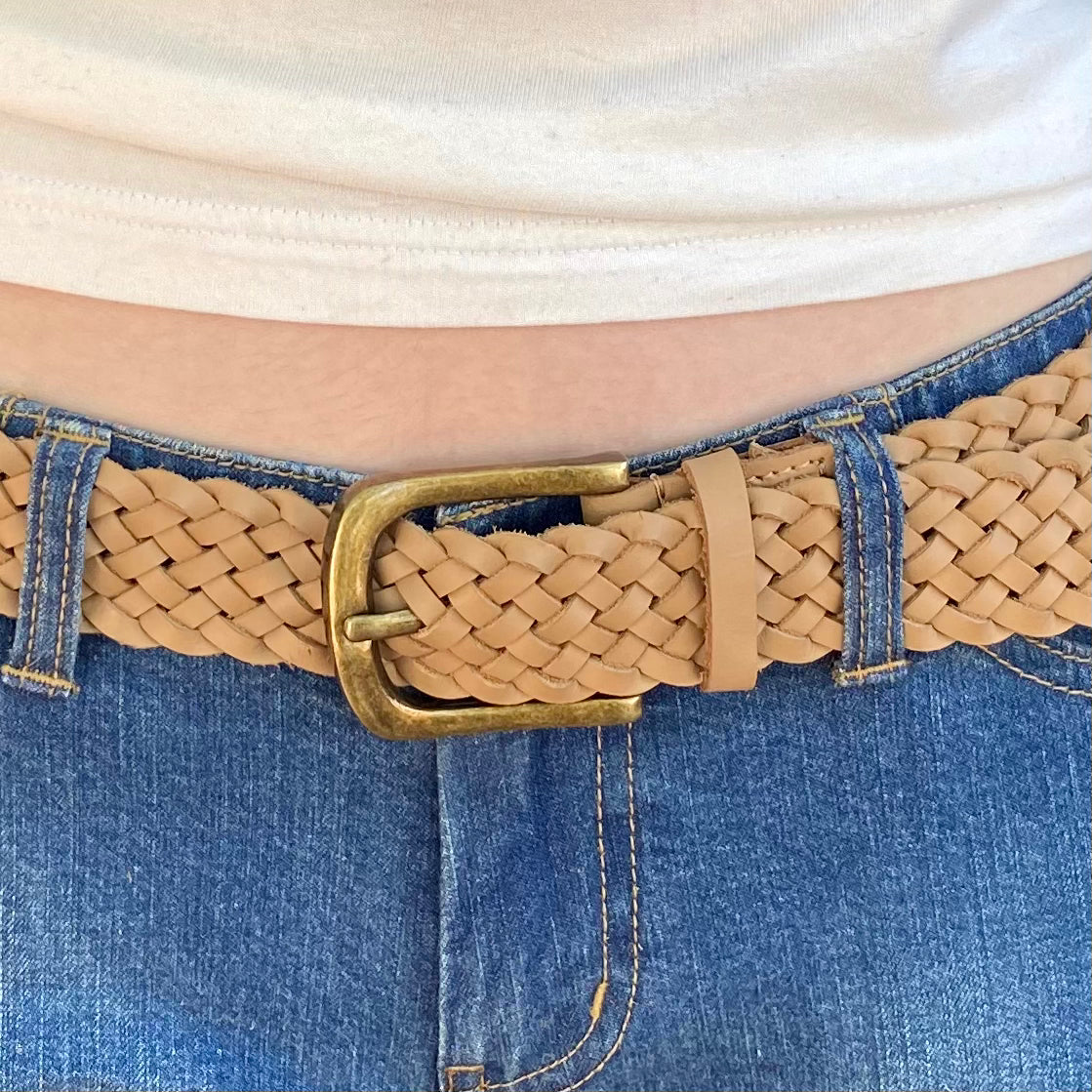 Tan Thick Plait Leather Belt – Sunshine Barossa Australia