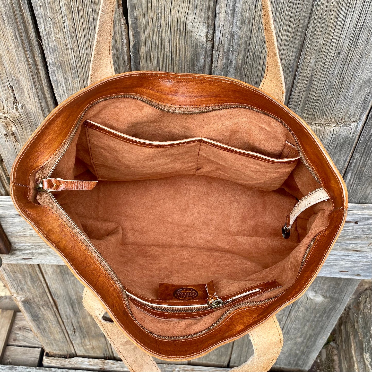 Large Carved Leather tote