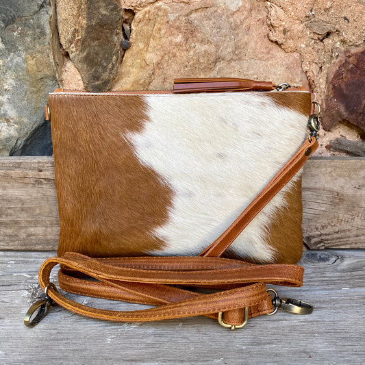 Cowhide Fur & Leather Clutch