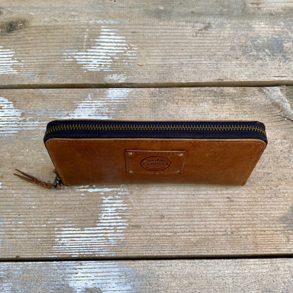 Slender Zippered Leather Purse / Wallet