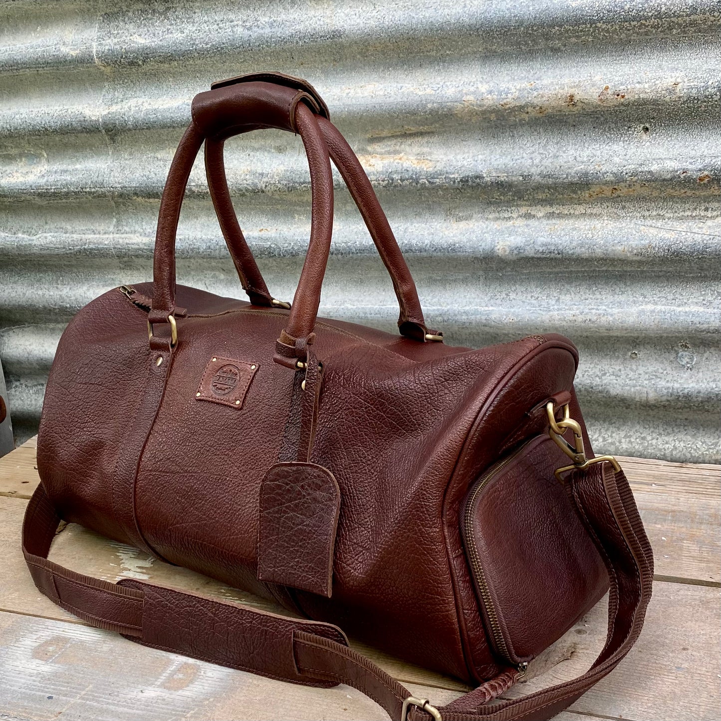 Vintage Leather Duffle/Sports Bag